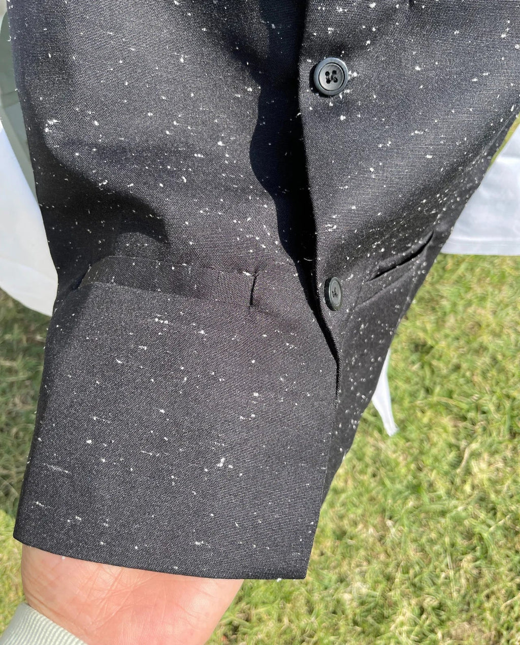 BLACK KURTA, BLACK TROUSER WITH STARRY NIGHT WAISTCOAT 3 PC