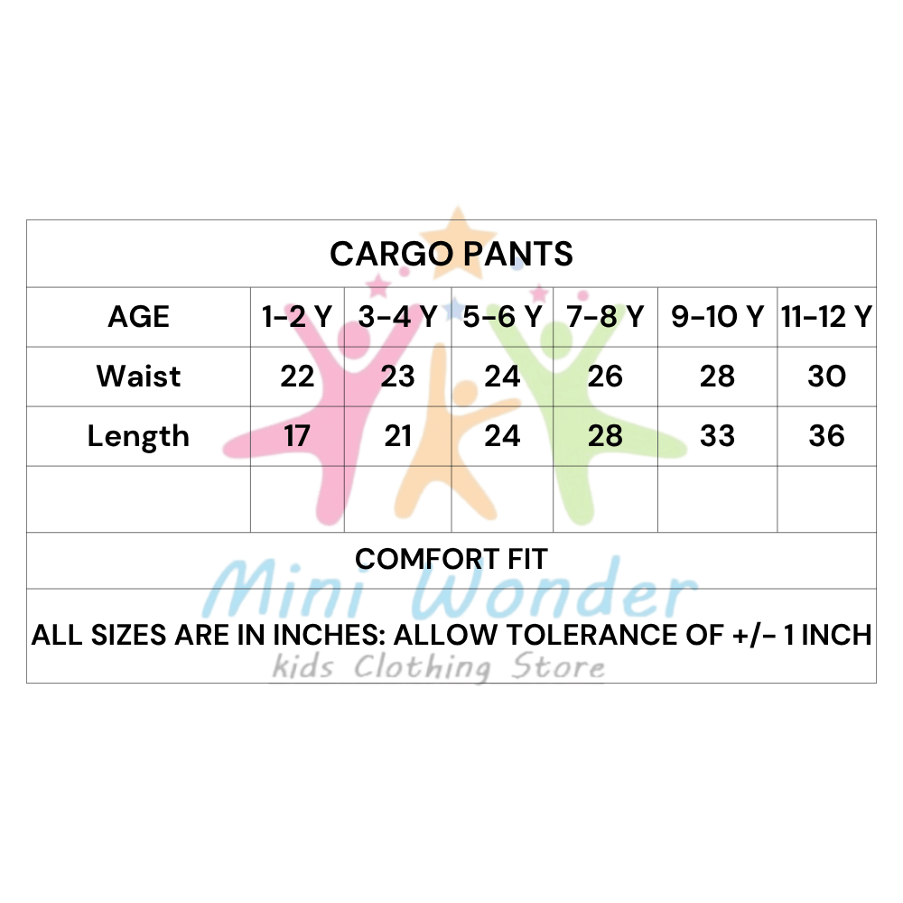Black Cargo Pants Boy's & Girl's