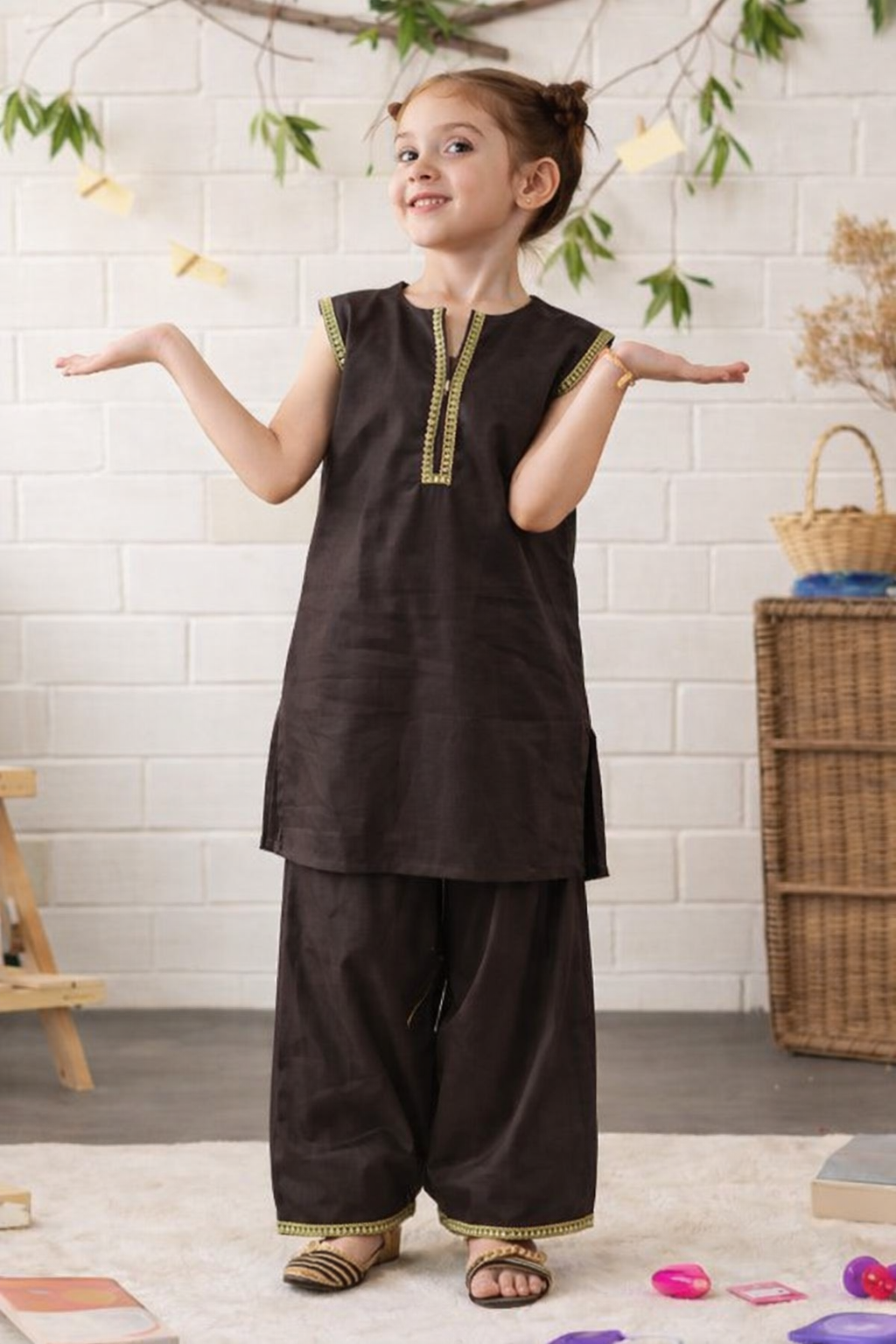Black Shirt & Farshi Shalwar Set