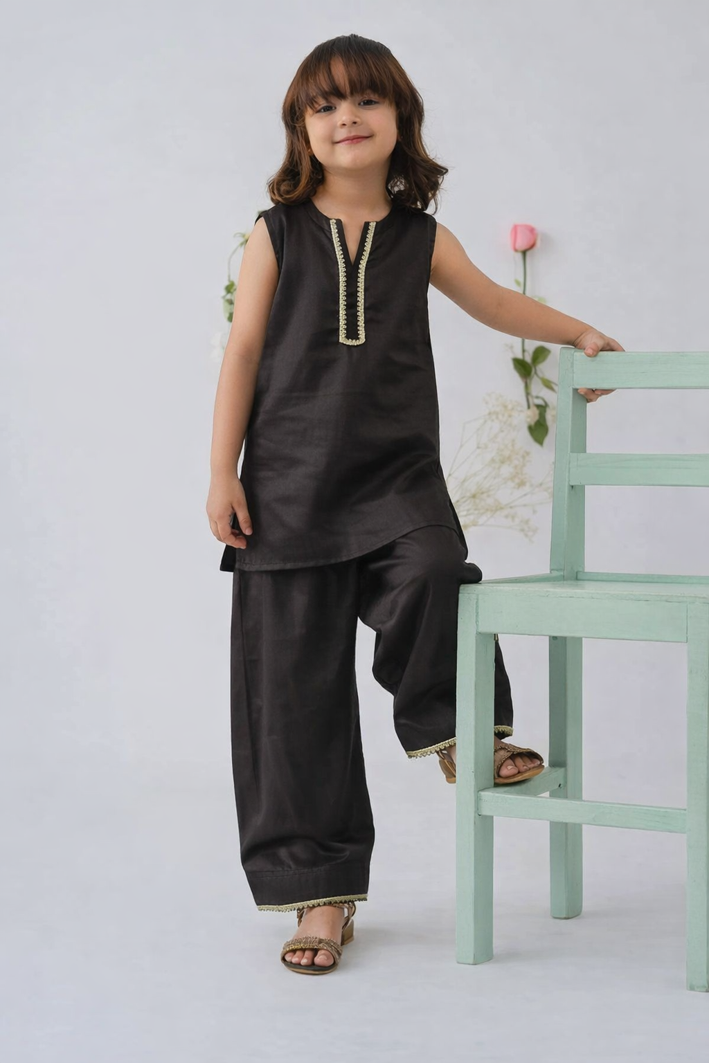 Black Shirt & Farshi Shalwar Set
