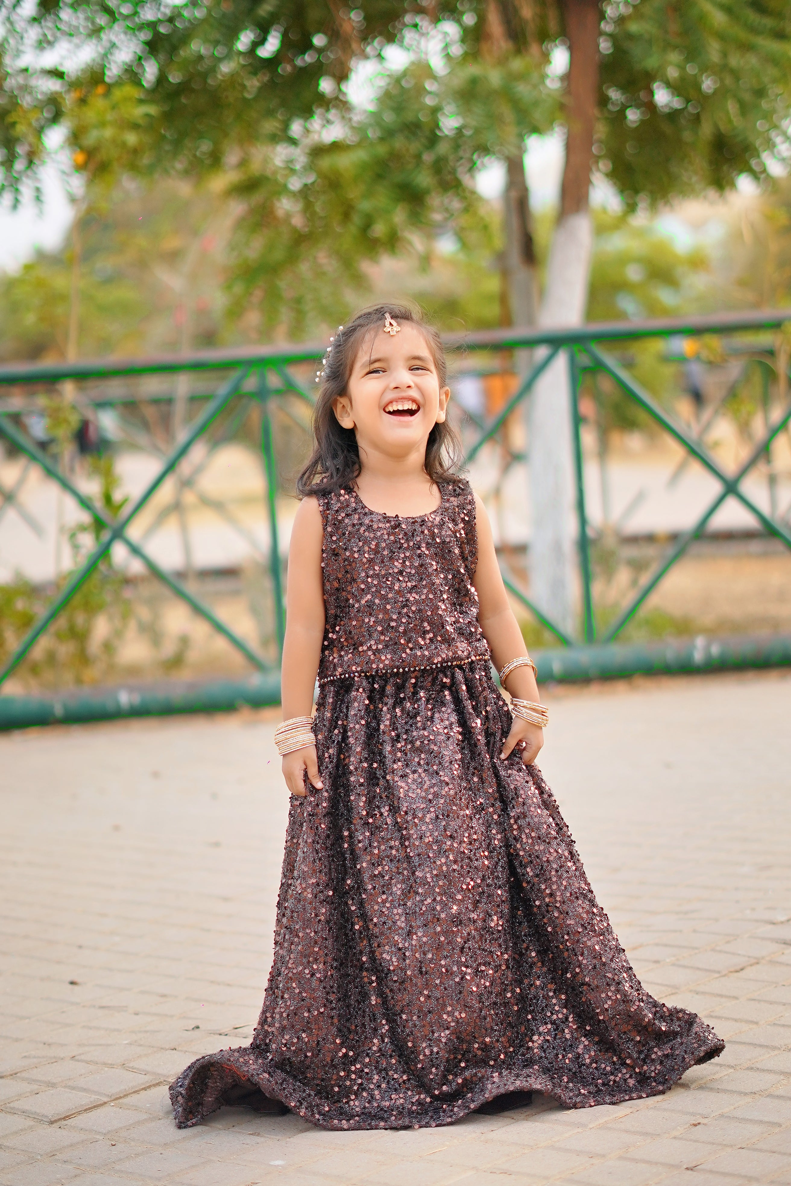 Midnight Sparkle Girls Sequin Maxi Dress – Wedding Collection