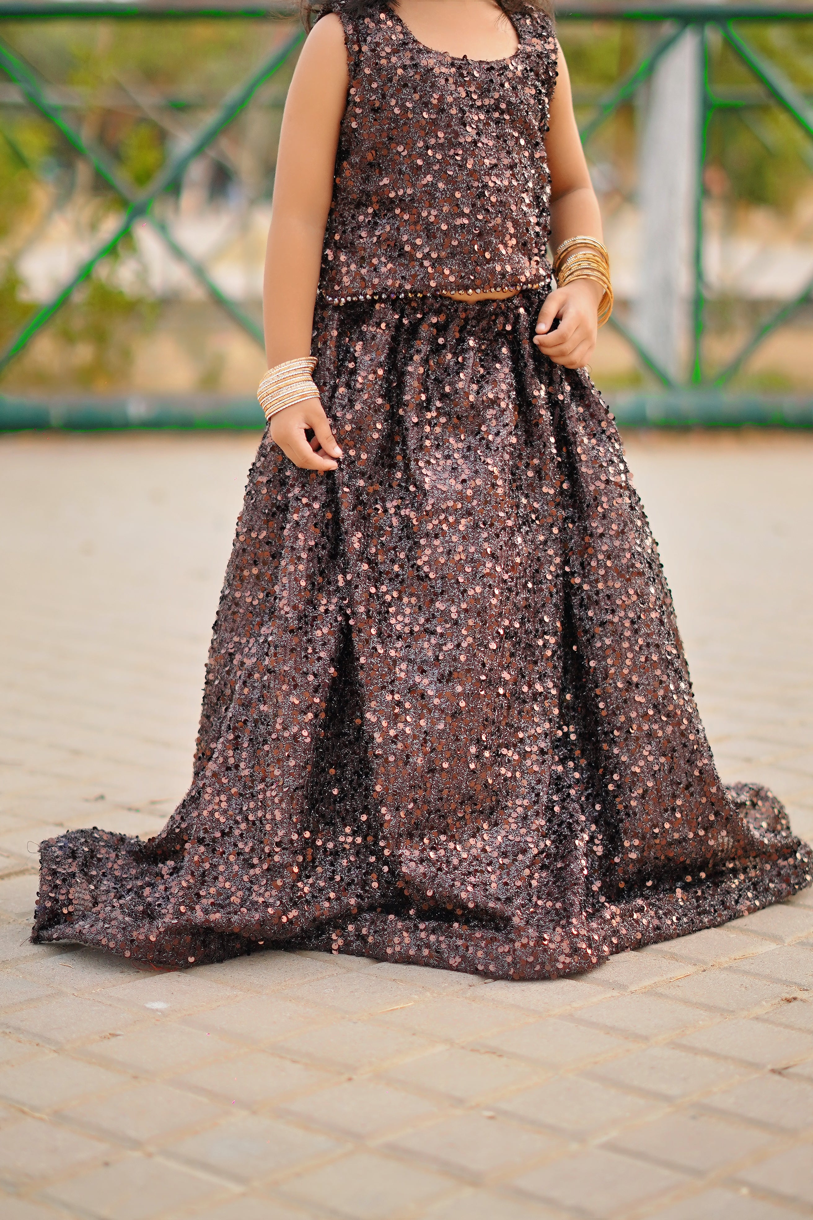 Midnight Sparkle Girls Sequin Maxi Dress – Wedding Collection