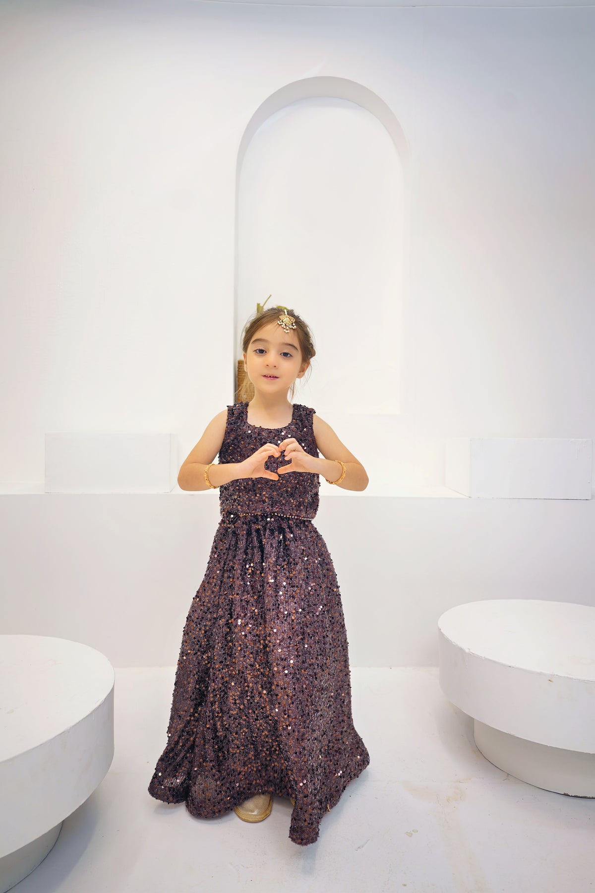 Midnight Sparkle Girls Sequin Maxi Dress – Wedding Collection