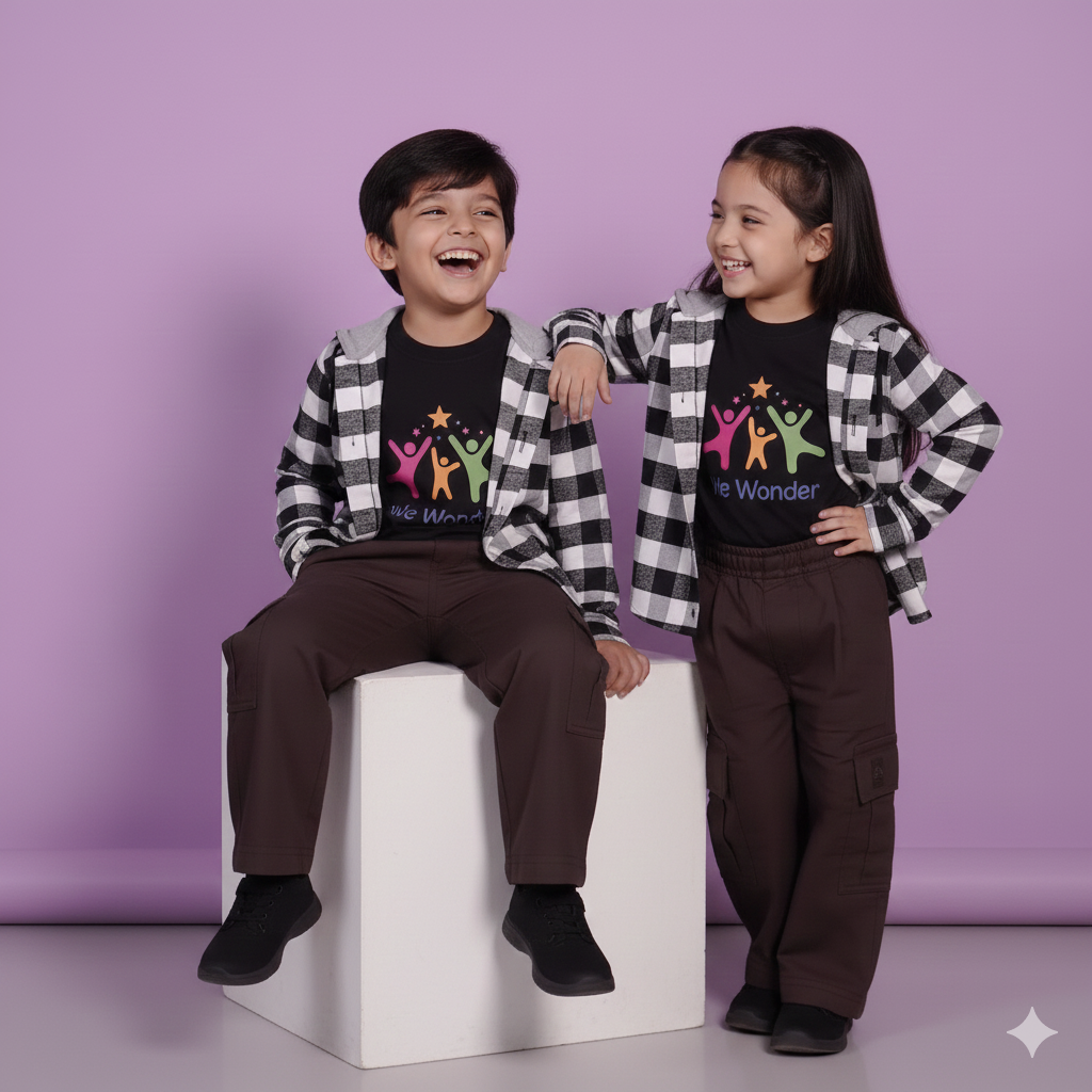 Kids Hooded Flannel Shirt For Boys & Girls .