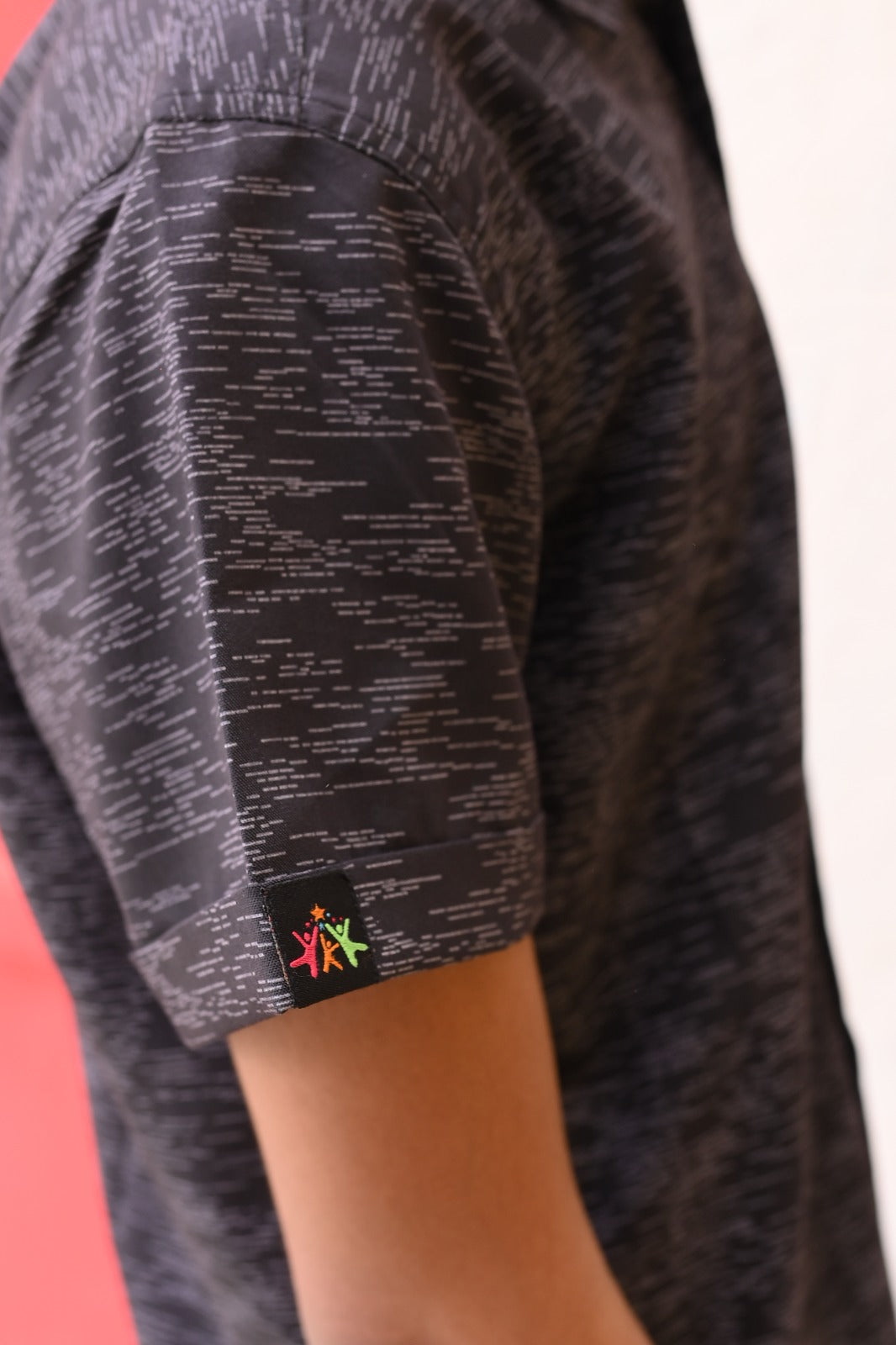 Black Printed Half Sleeves Shirt