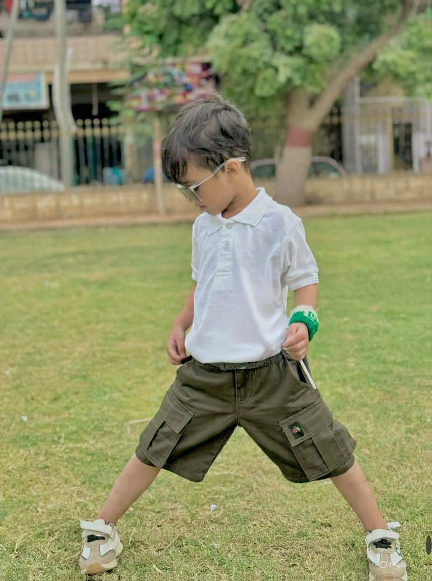 Army Green Cargo Shorts Boy's & Girl's