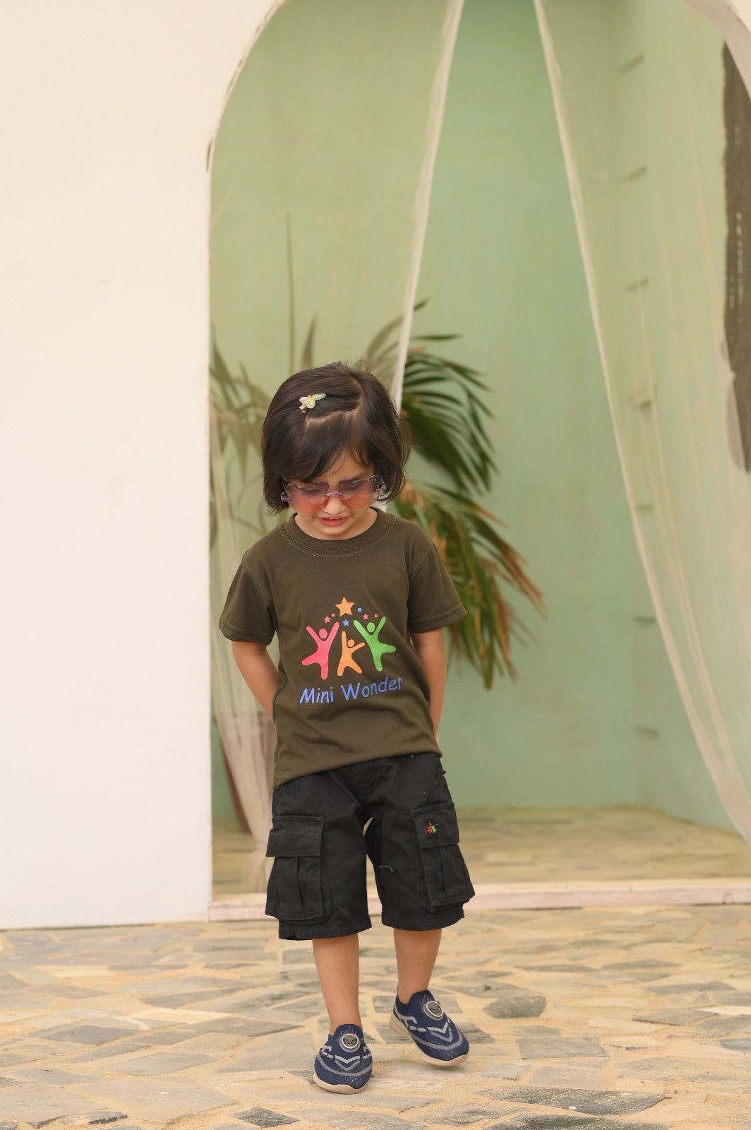 Black Cargo Shorts Boy's & Girl's