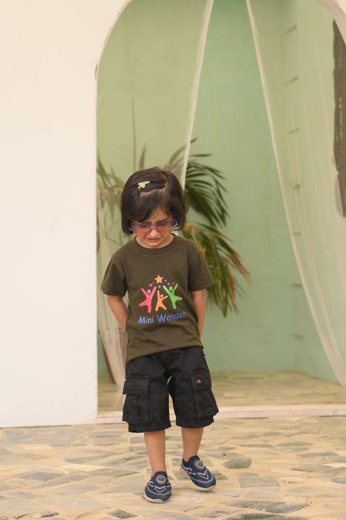 Black Cargo Shorts Boy's & Girl's