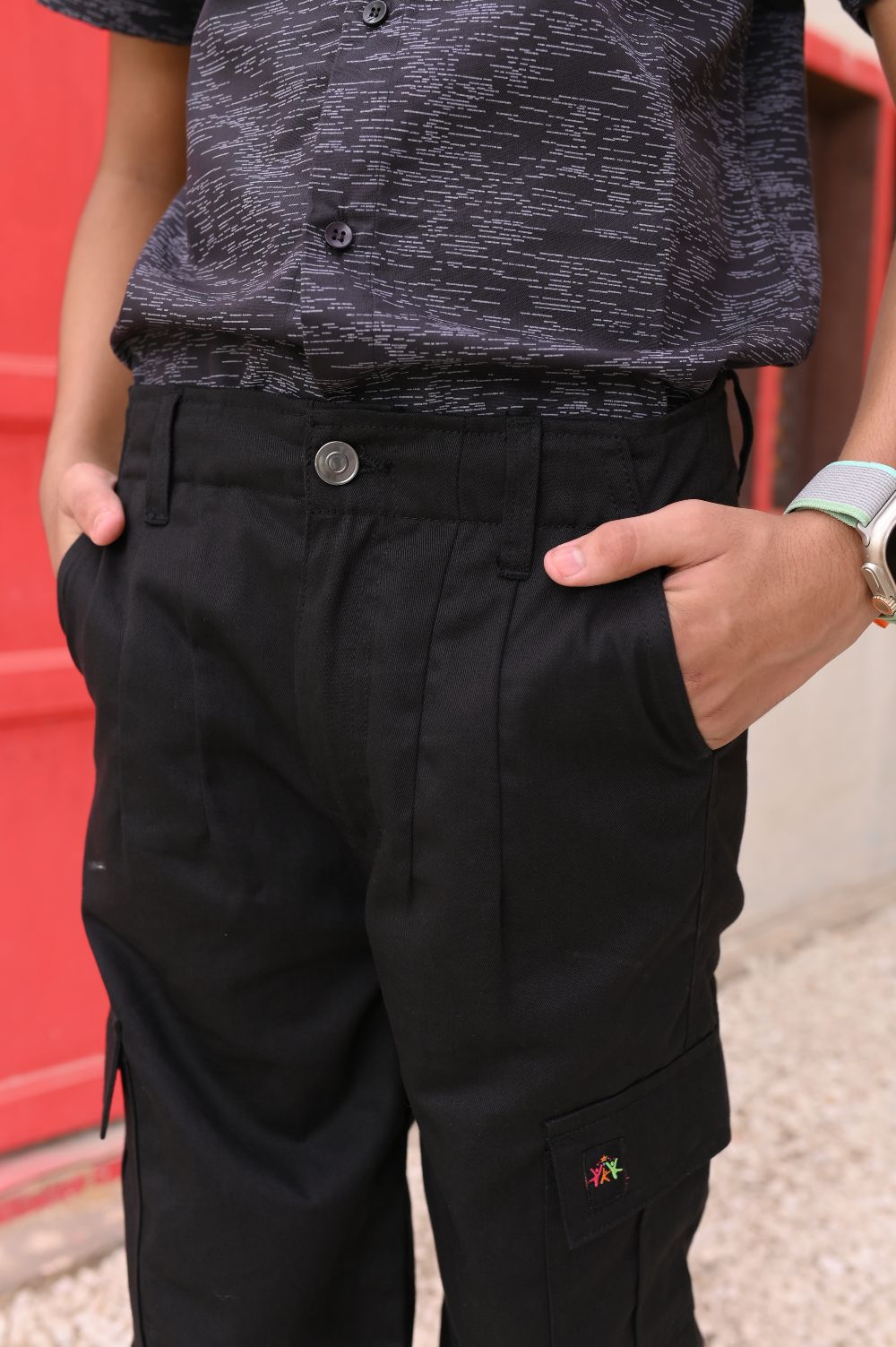 Black Cargo Pants Boy's & Girl's