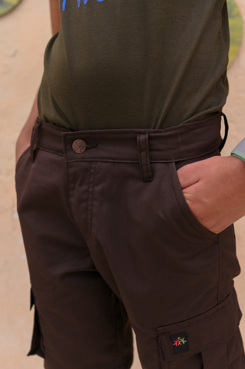 Dark Brown Cargo Shorts Boy's & Girl's