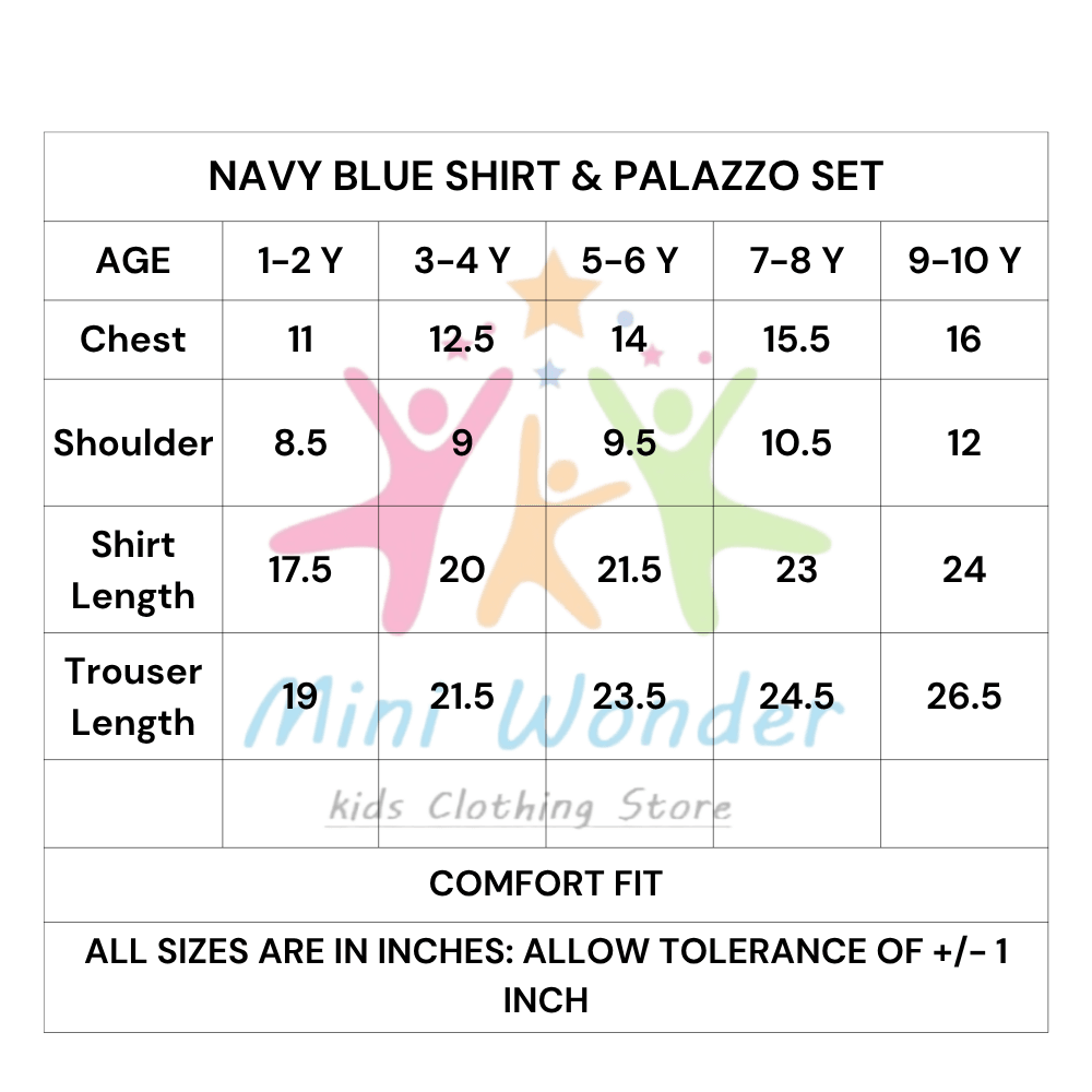 Navy Blue Shirt & Palazzo Set