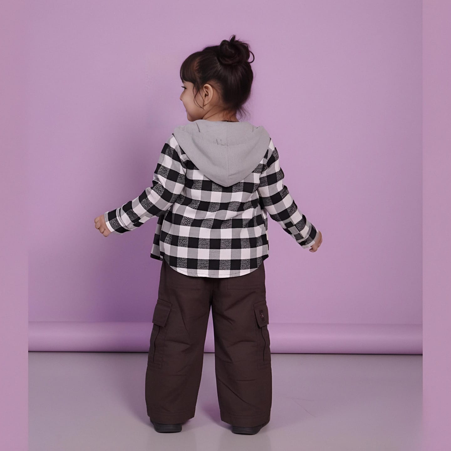 Kids Hooded Flannel Shirt For Boys & Girls .