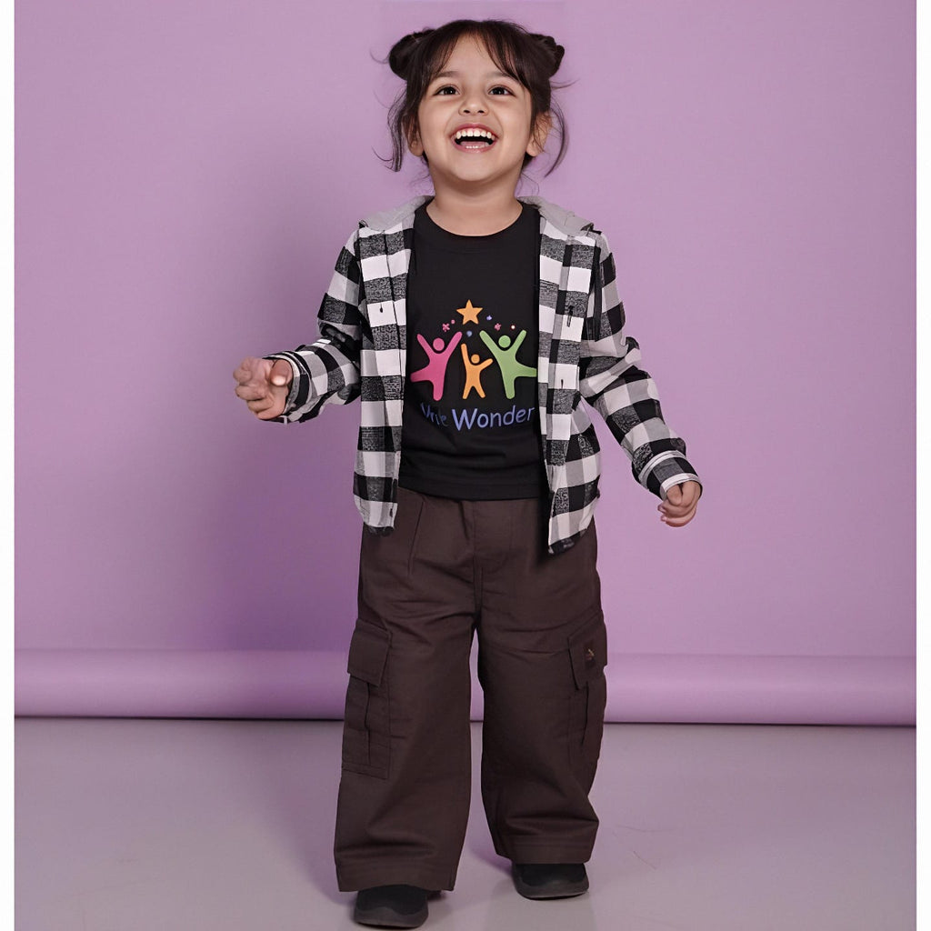 Kids Hooded Flannel Shirt For Boys & Girls .