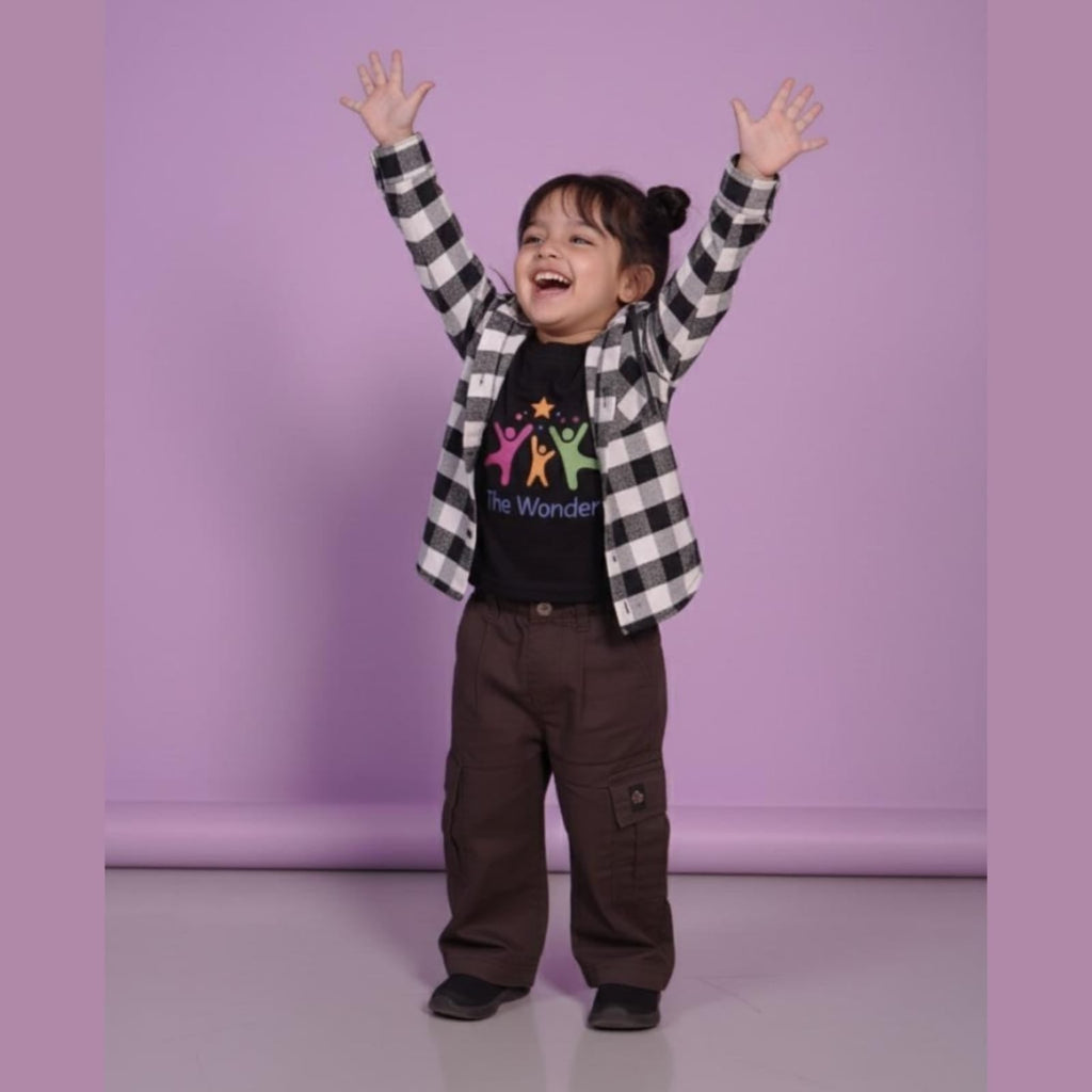 Kids Hooded Flannel Shirt For Boys & Girls .