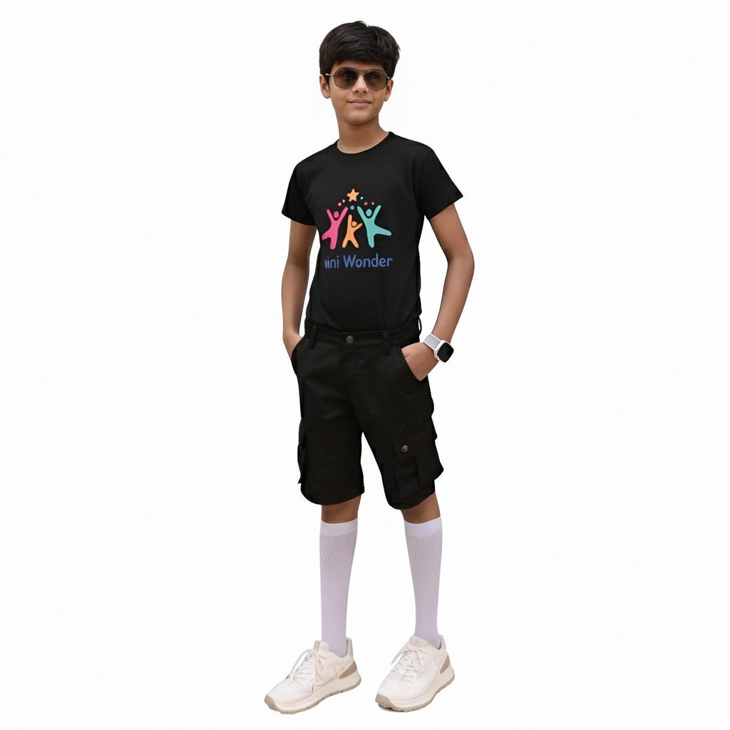 Black Cargo Shorts Boy's & Girl's