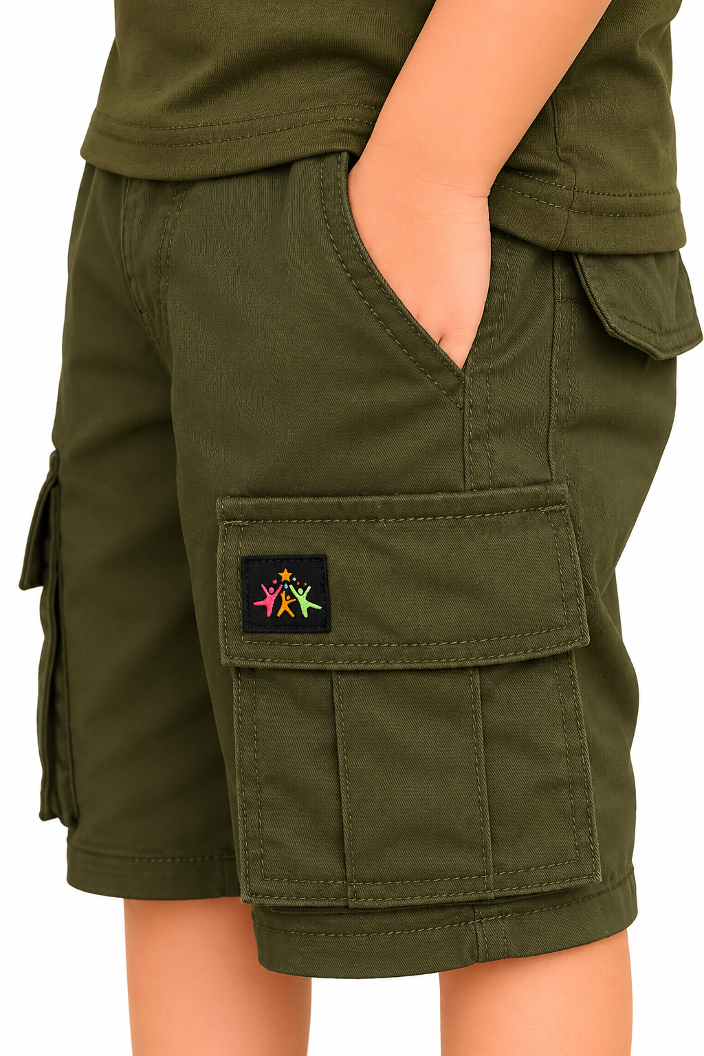 Army Green Cargo Shorts Boy's & Girl's
