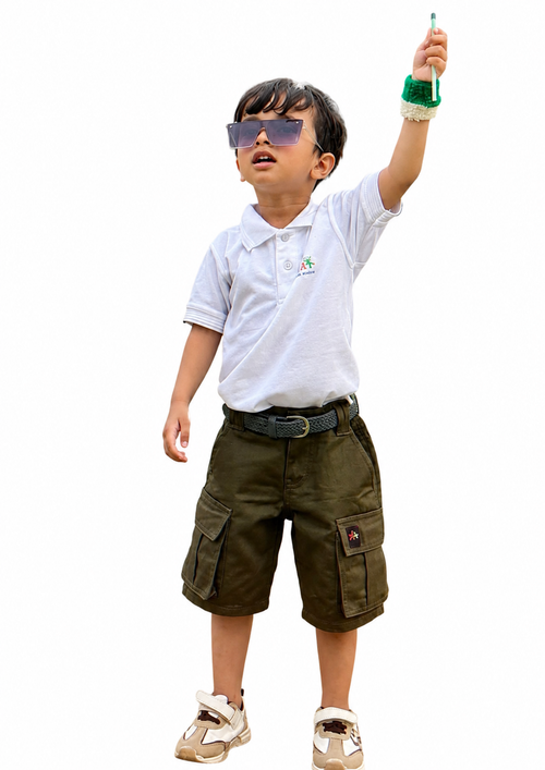 Army Green Cargo Shorts Boy's & Girl's